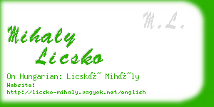mihaly licsko business card